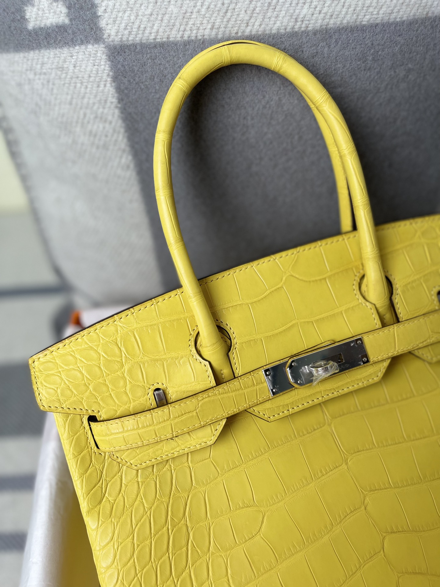 Hermes Birkin 30CM Handmade Bag In Yellow Crocodile Niloticus Matte Skin